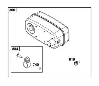 Model 29, 30, 35 And 38 Engine Accessories Catalog / Mufflers Diagram and Parts List for 305446-0639-F1  Briggs and Stratton Engine